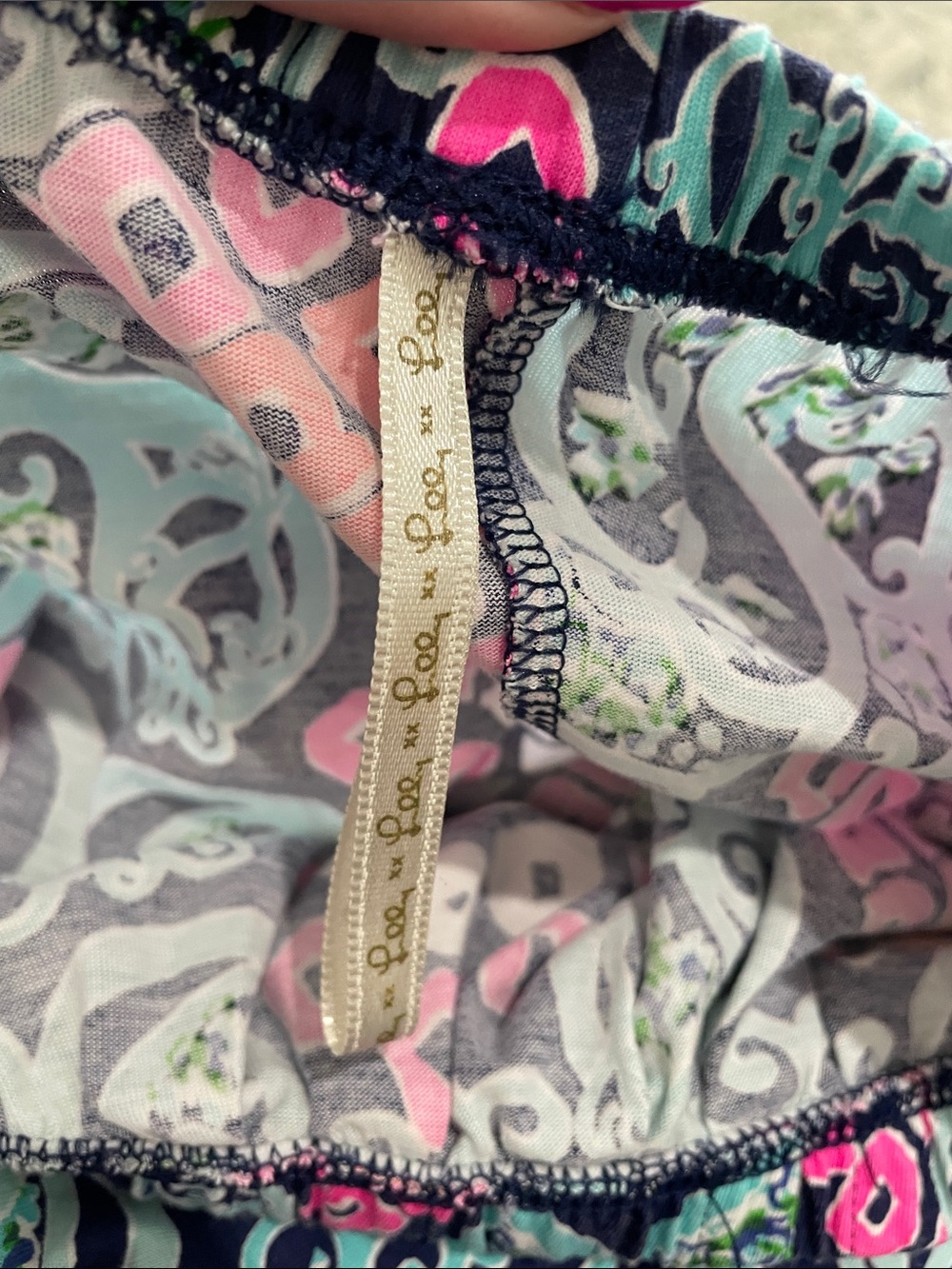 Lilly Pulitzer Navy, Teal & Hot Pink Printed Slip Dress - Picture 3 of 3